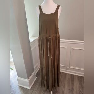 Free People Beach Salopette Shelby Wide Leg Jumpsuit Overall Size XS Army green